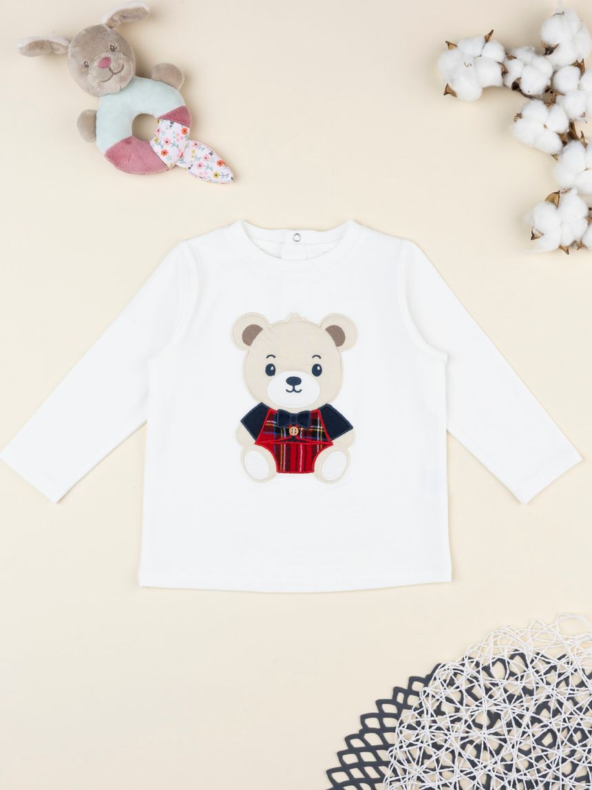T-shirt bimbo bianca teddy