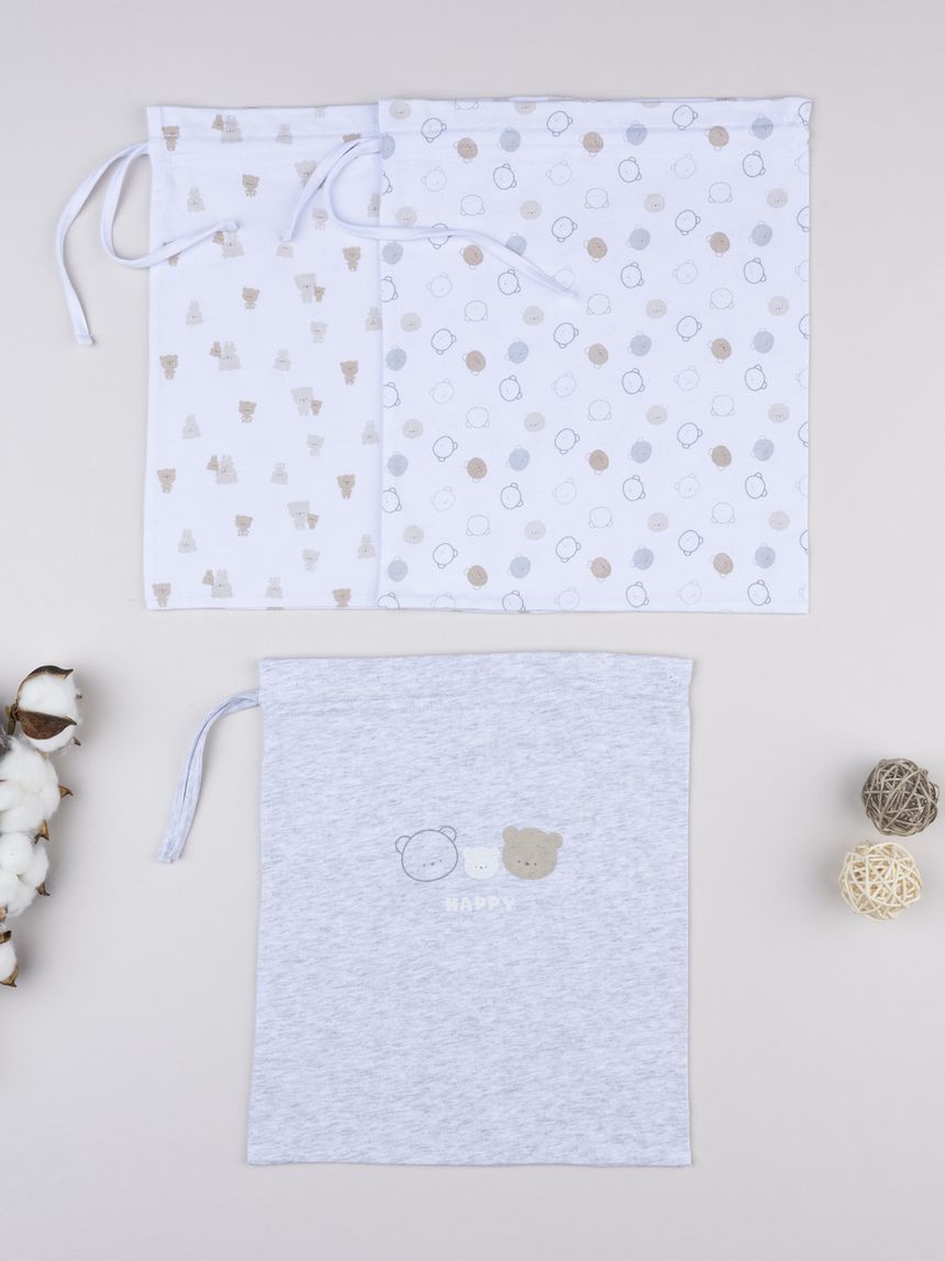 Pack 3 buste primi cambi grigio/bianco