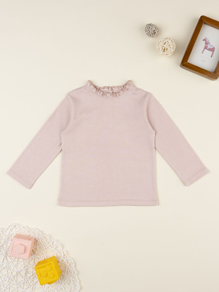 T-shirt manica lunga bimba rosa