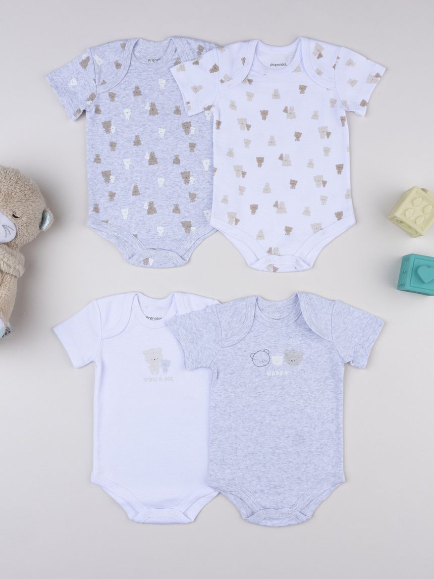 Pack 5 body grigio/bianco neonato