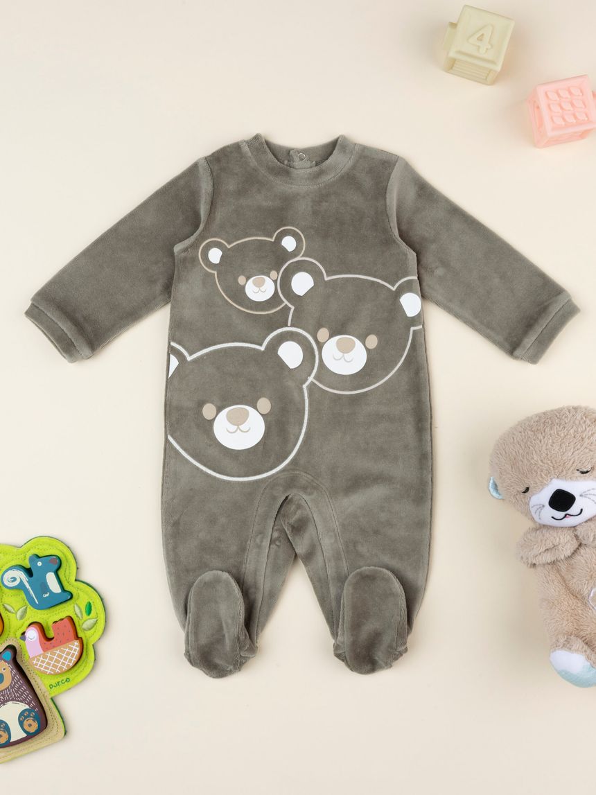 Tutina bimbo verde orsetti