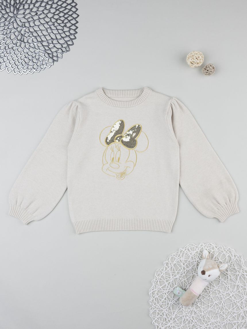 Maglione bambina beige minnie