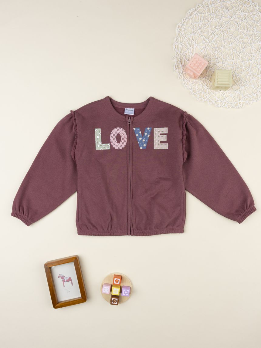 Felpa bambina rosa love