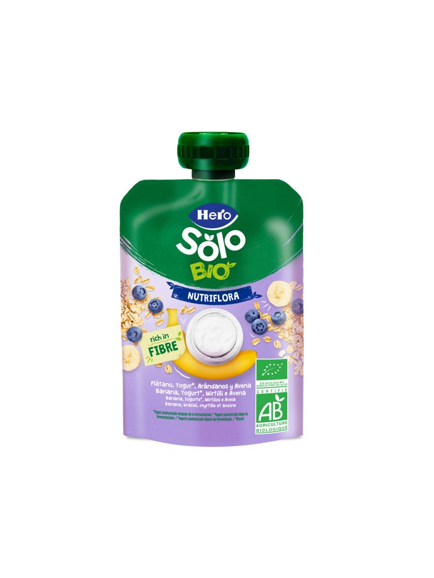 Pouch nutriflora yogurt banana avena mirtilli 100 gr - hero