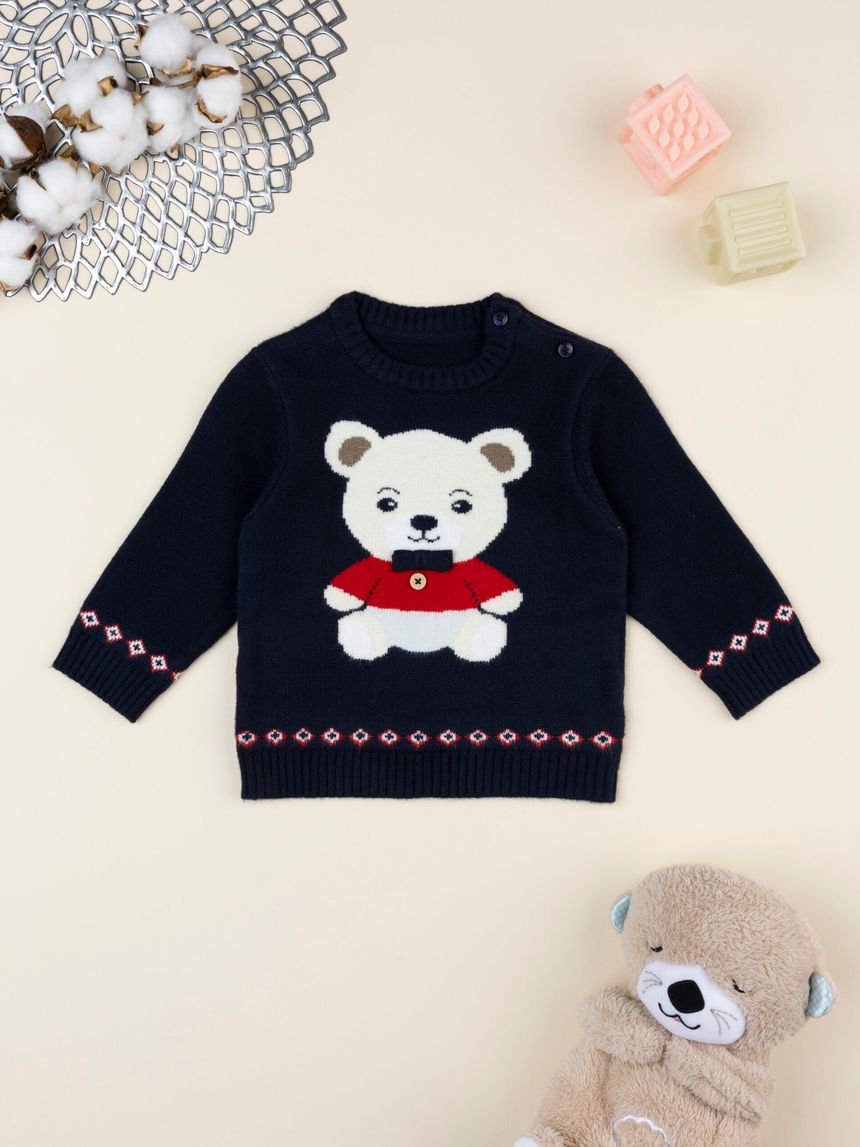 Maglia bimbo blu teddy