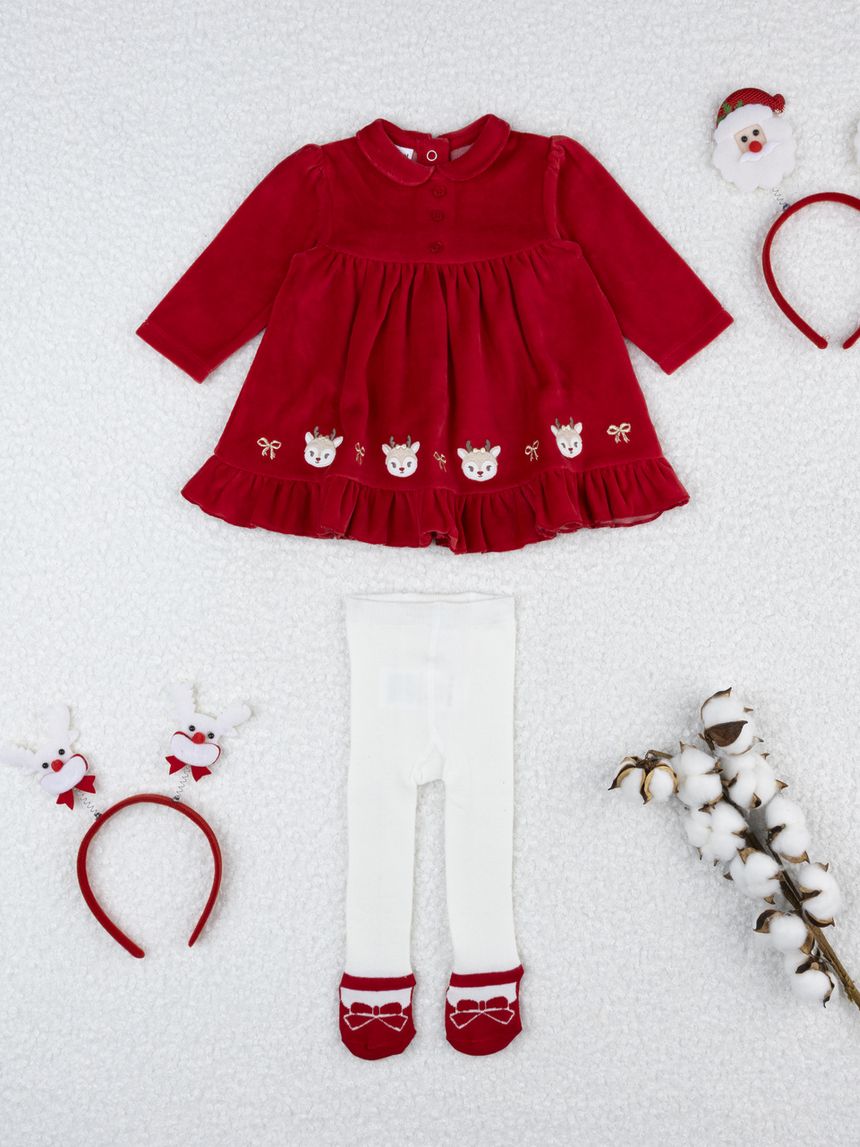 Completo vestito/collant bimba natale