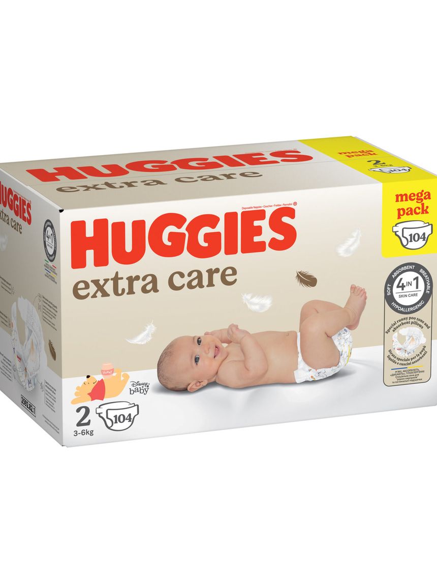Pannolini extra care mega pack tg. 2 (3-6 kg) - 104 pannolini - huggies