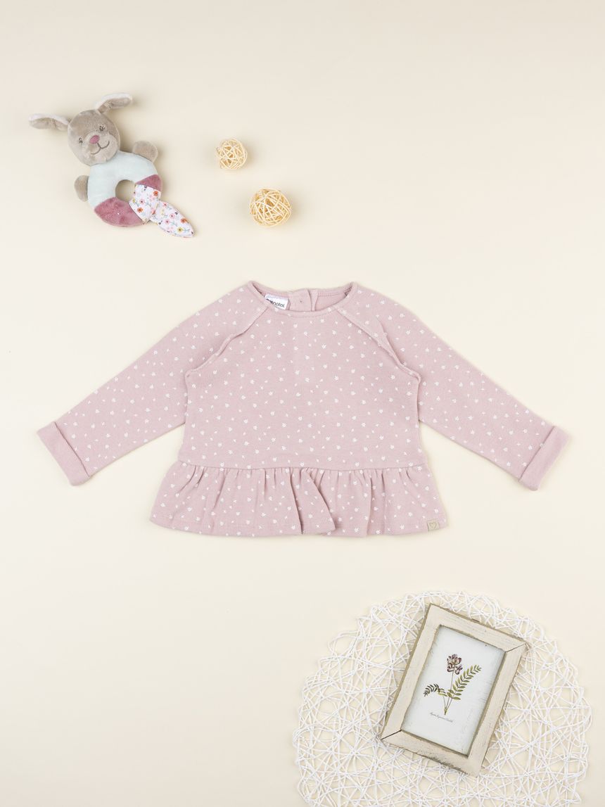 Maglia bimba rosa cuori allover