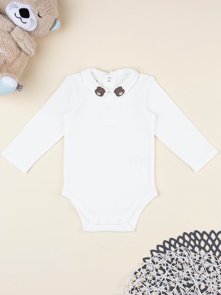 Body bimbo bianco ricami colletto