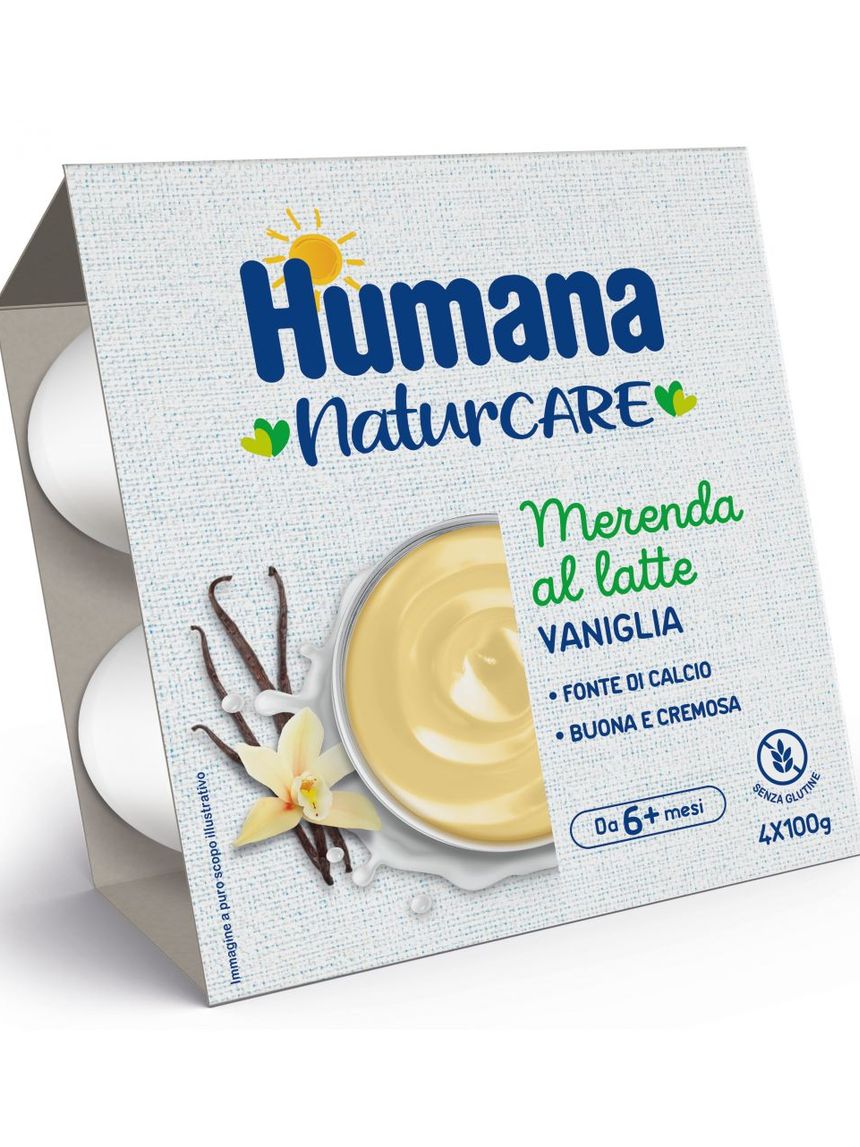 Merenda latte vaniglia 4x100gr - humana