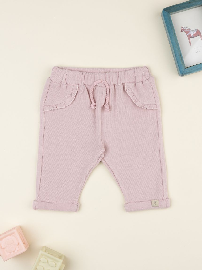Pantalone bimba rosa maglina tagliata