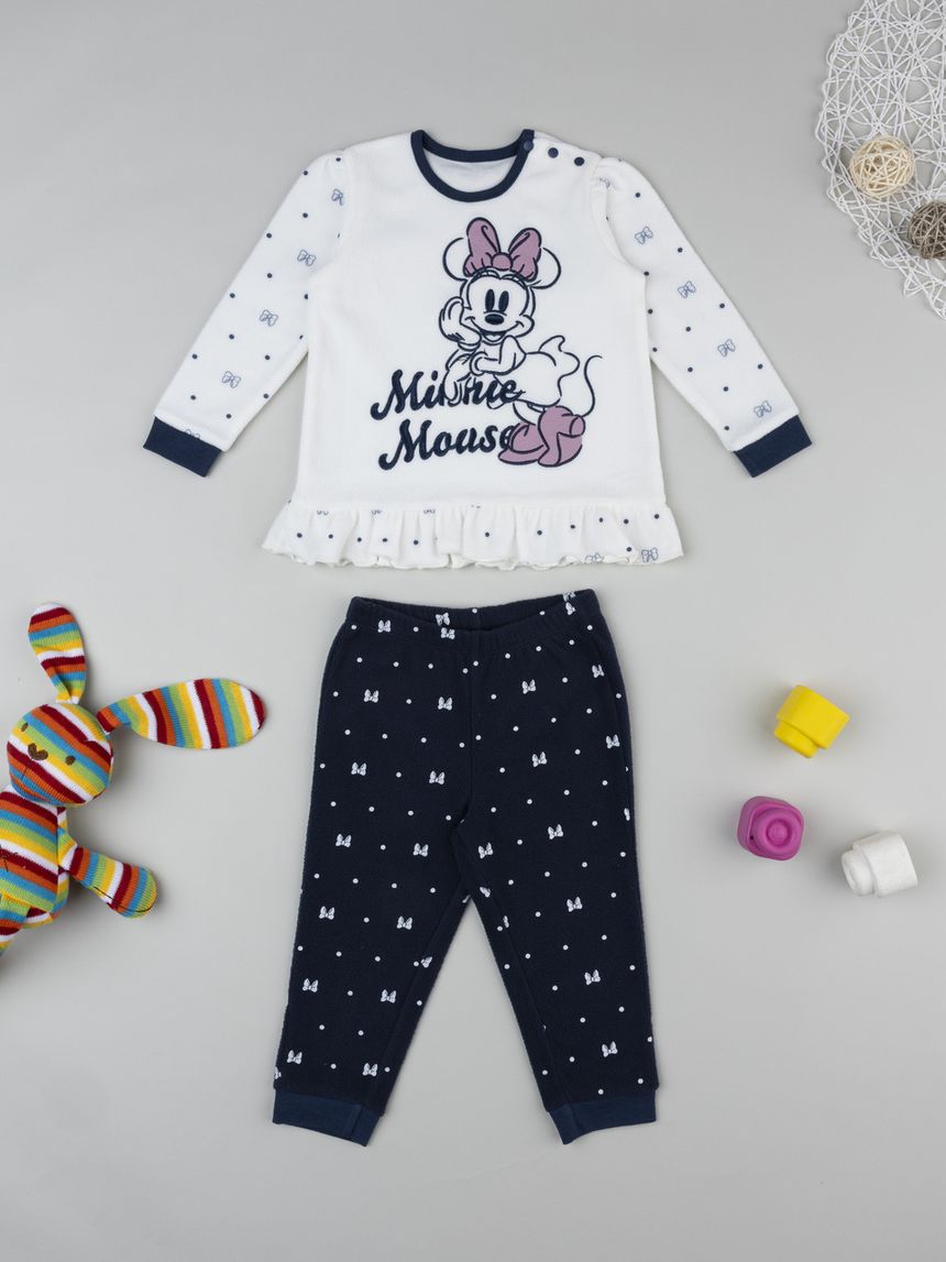 Pigiama bimba bianco/nero minnie