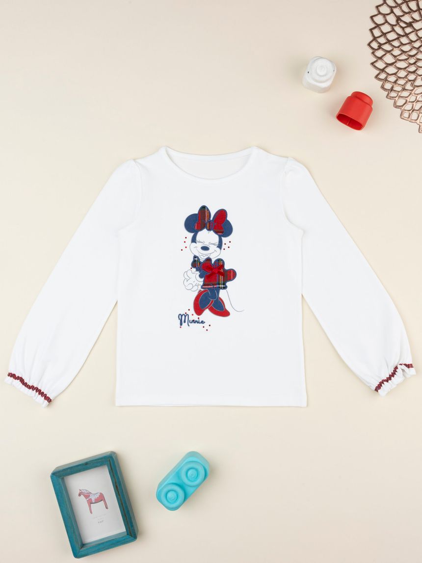 T-shirt bambina bianca minnie