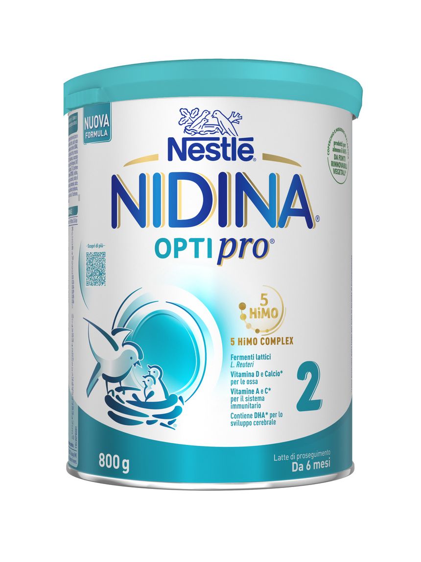Nidina optipro 2 da 6 mesi, latte di proseguimento in polvere, latta da 800g - nestlé