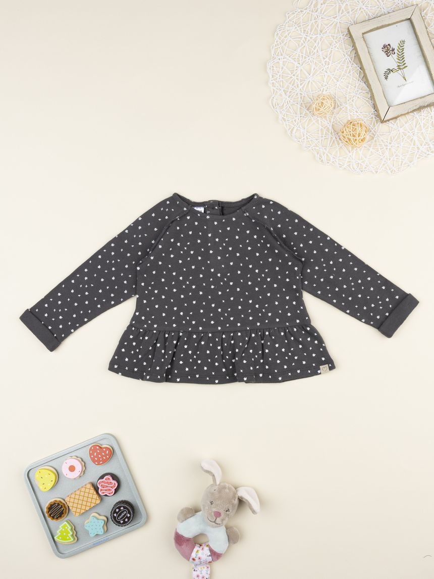 T-shirt bimba grigio allover