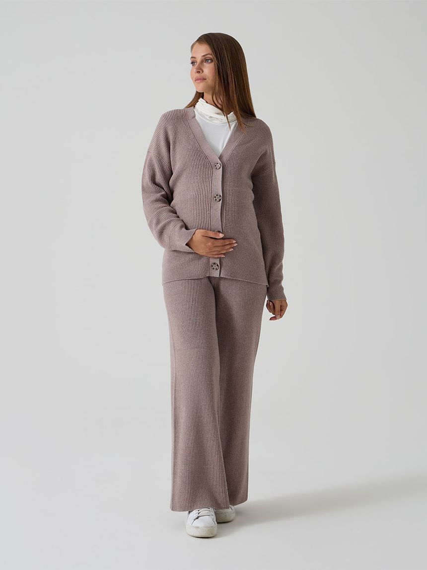 Cardigan tricot marrone