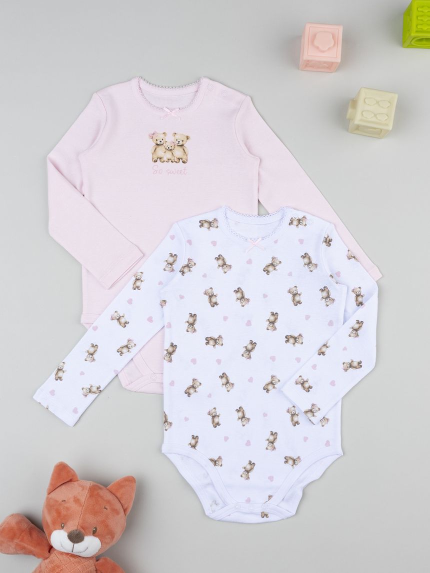 Pack 2 body manica lunga bimba orsi