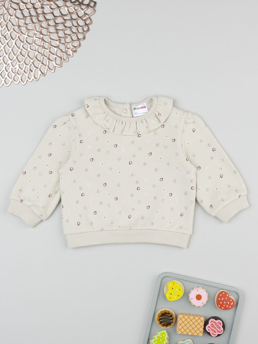 Felpa bimba beige allover