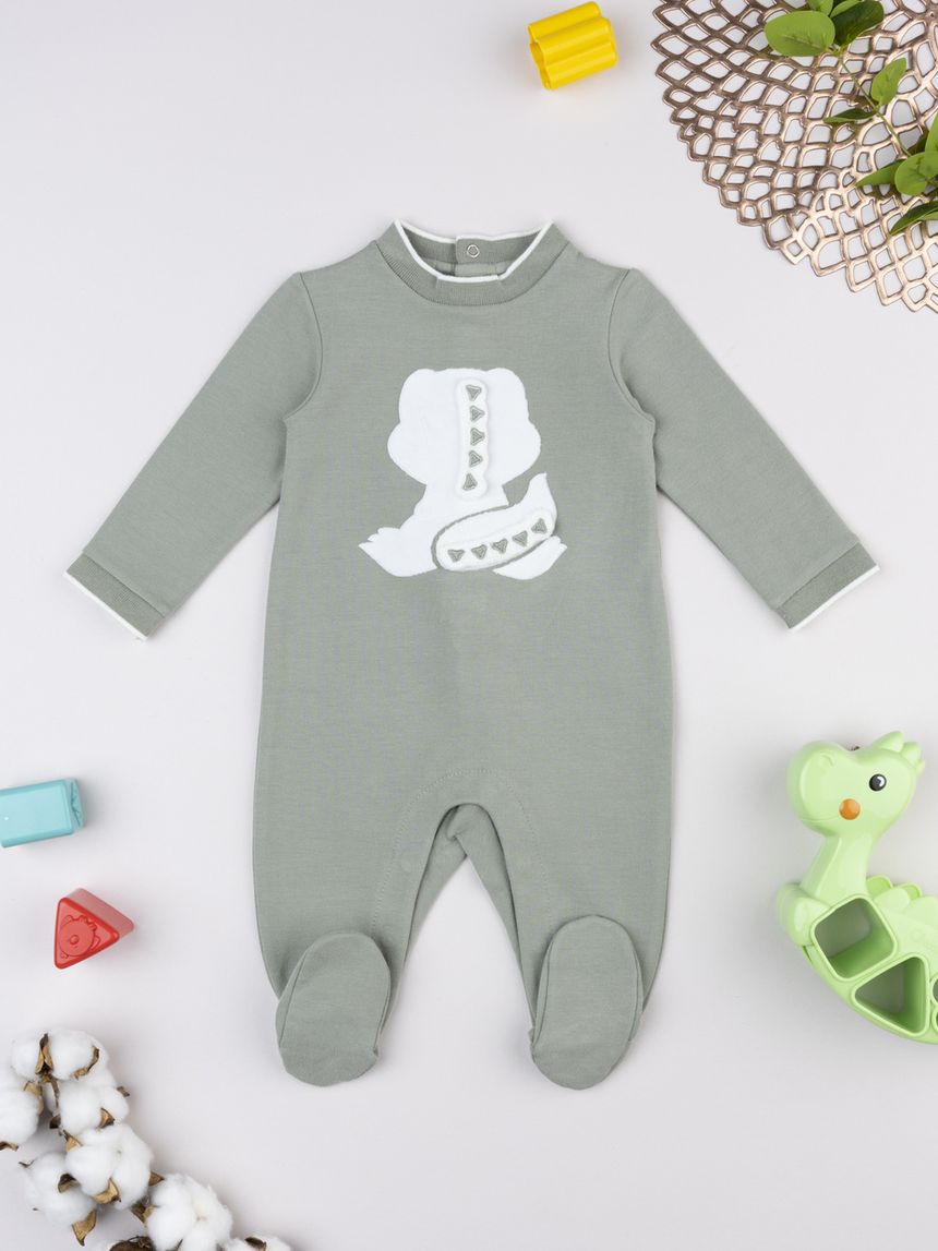 Tutina neonato verde dinosauro