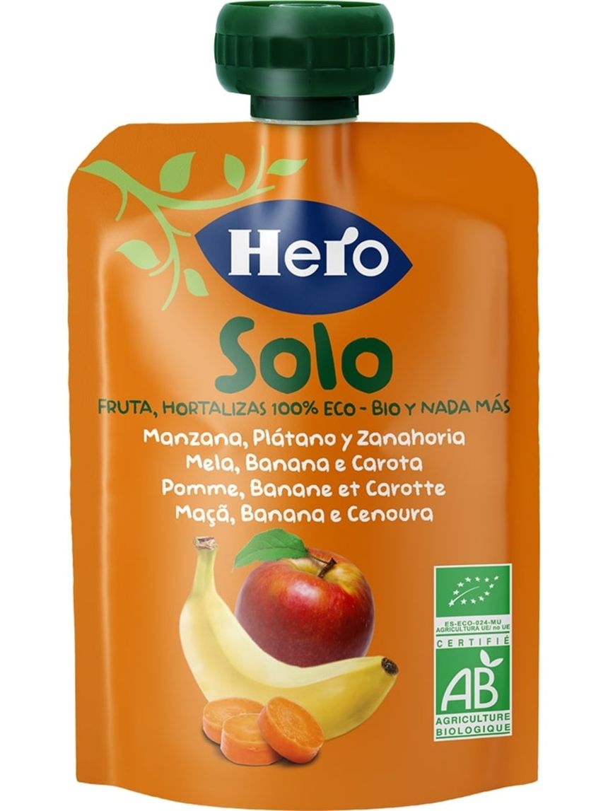 Pouch mela banana carota bio 100g - hero baby