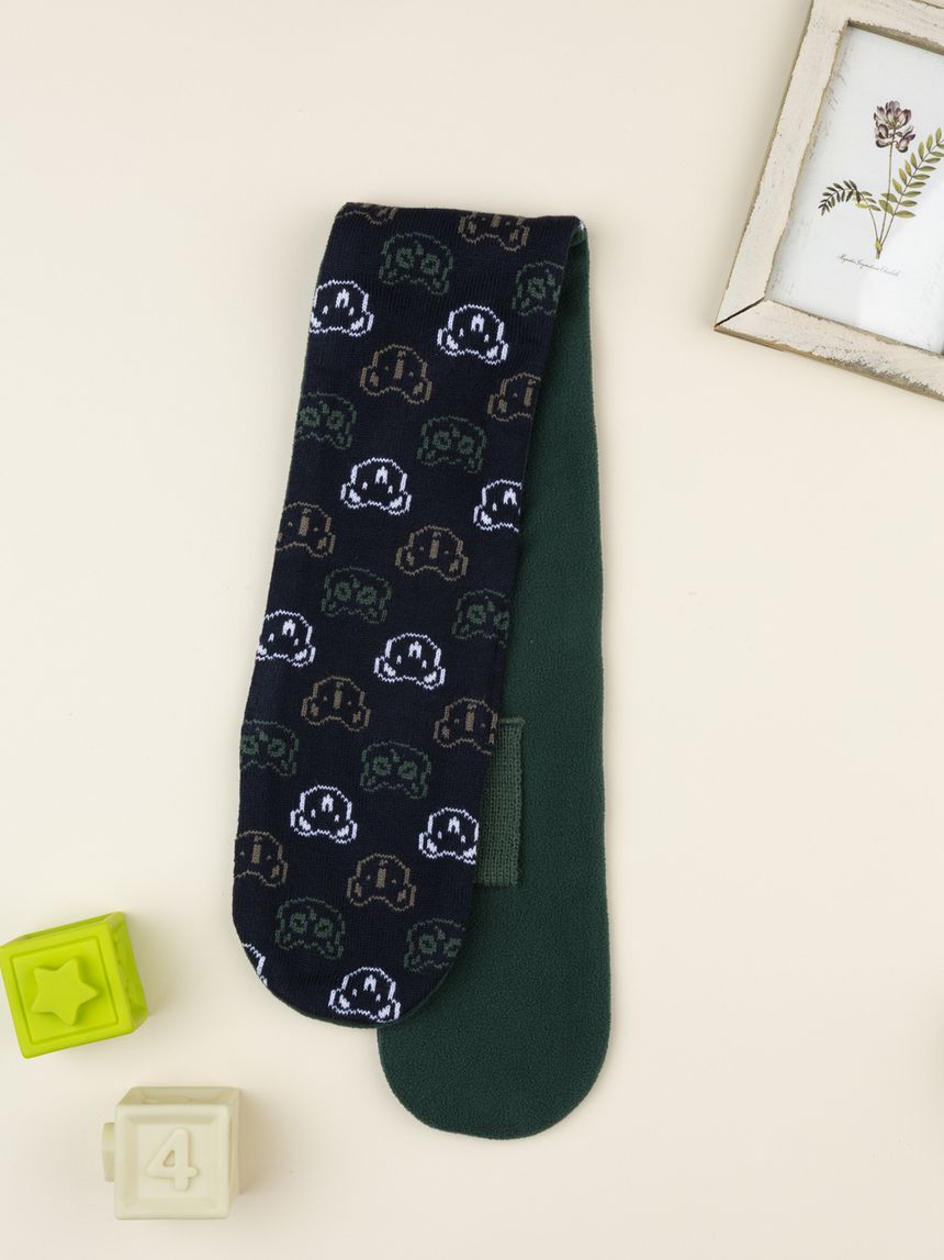 Sciarpa bimbo blu/verde orsi