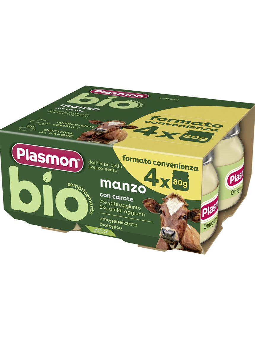 Omogeneizzato bio - manzo 4x80g - plasmon