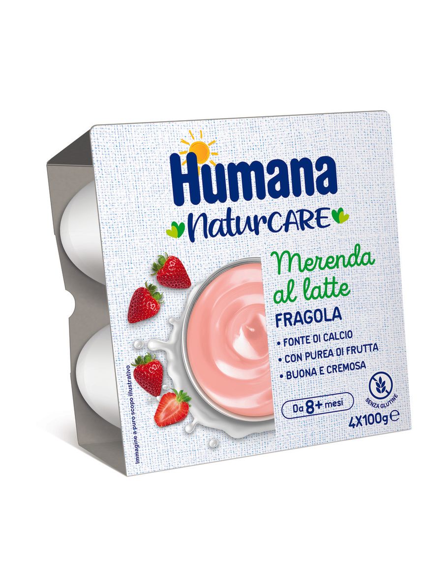 Merenda al latte fragola 4x100g - humana