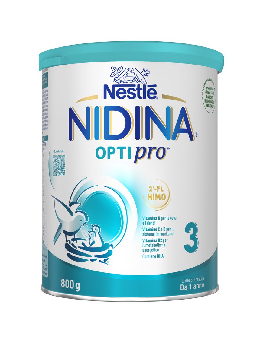 Latte di crescita in polvere nidina optipro 3 dai 12 mesi. latta 800 gr - nestlé
