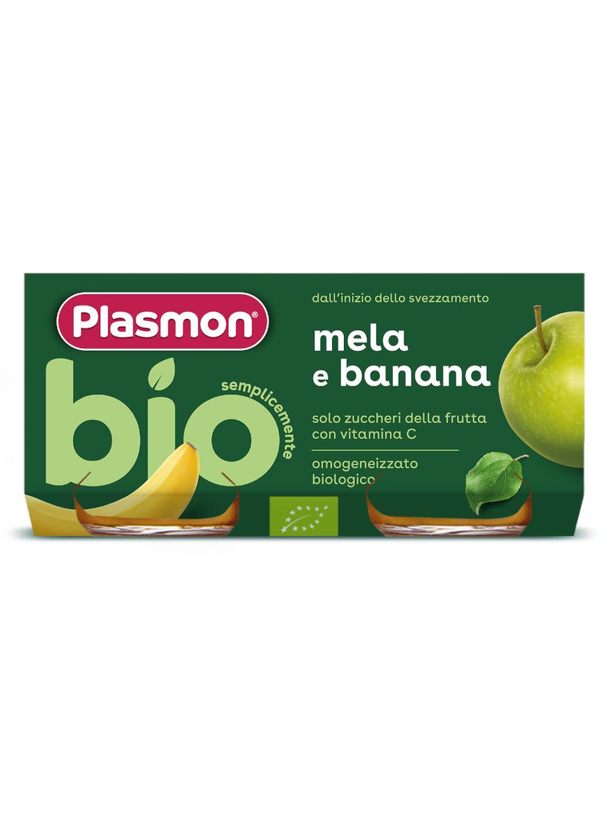 Omogeneizzato di banana e mela bio - 2 x 80 gr - plasmon