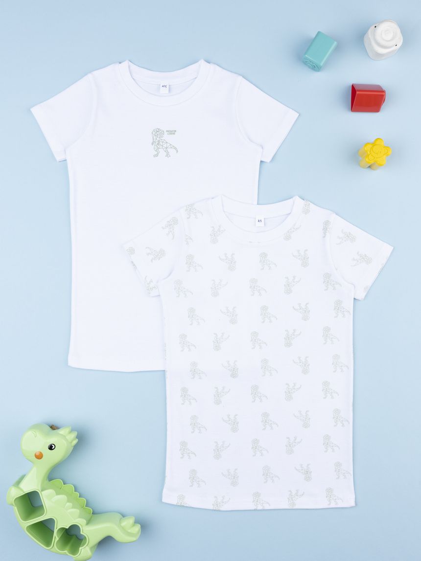 Pack 2 t-shirt bimbo dino