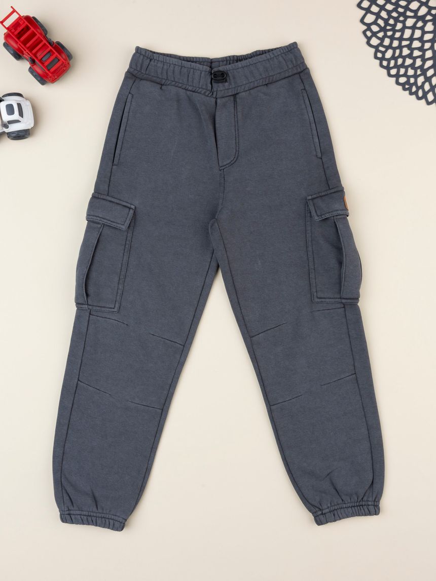Pantalone bimbo grigio scuro tascone