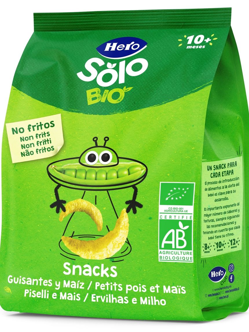 Snacks piselli mais 40 gr biologico - hero solo