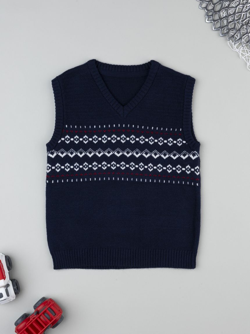 Gilet bimbo blu con ricami