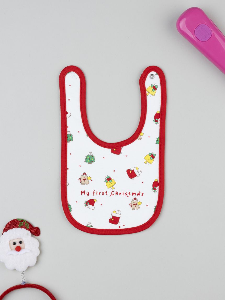 Bavaglino unisex natale allover