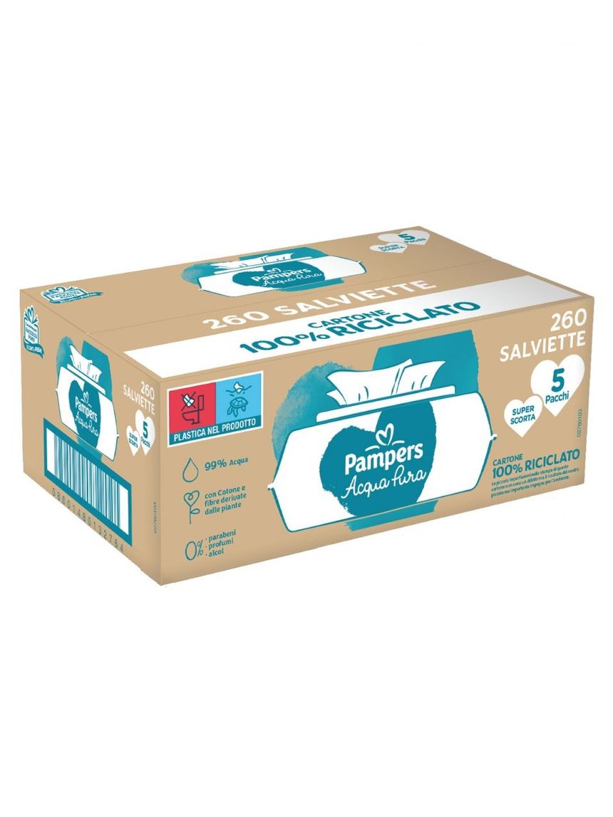 Pampers acqua pura salviette delicate, 260 salviette