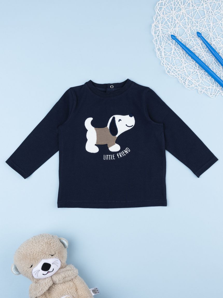T-shirt bimbo blu cane