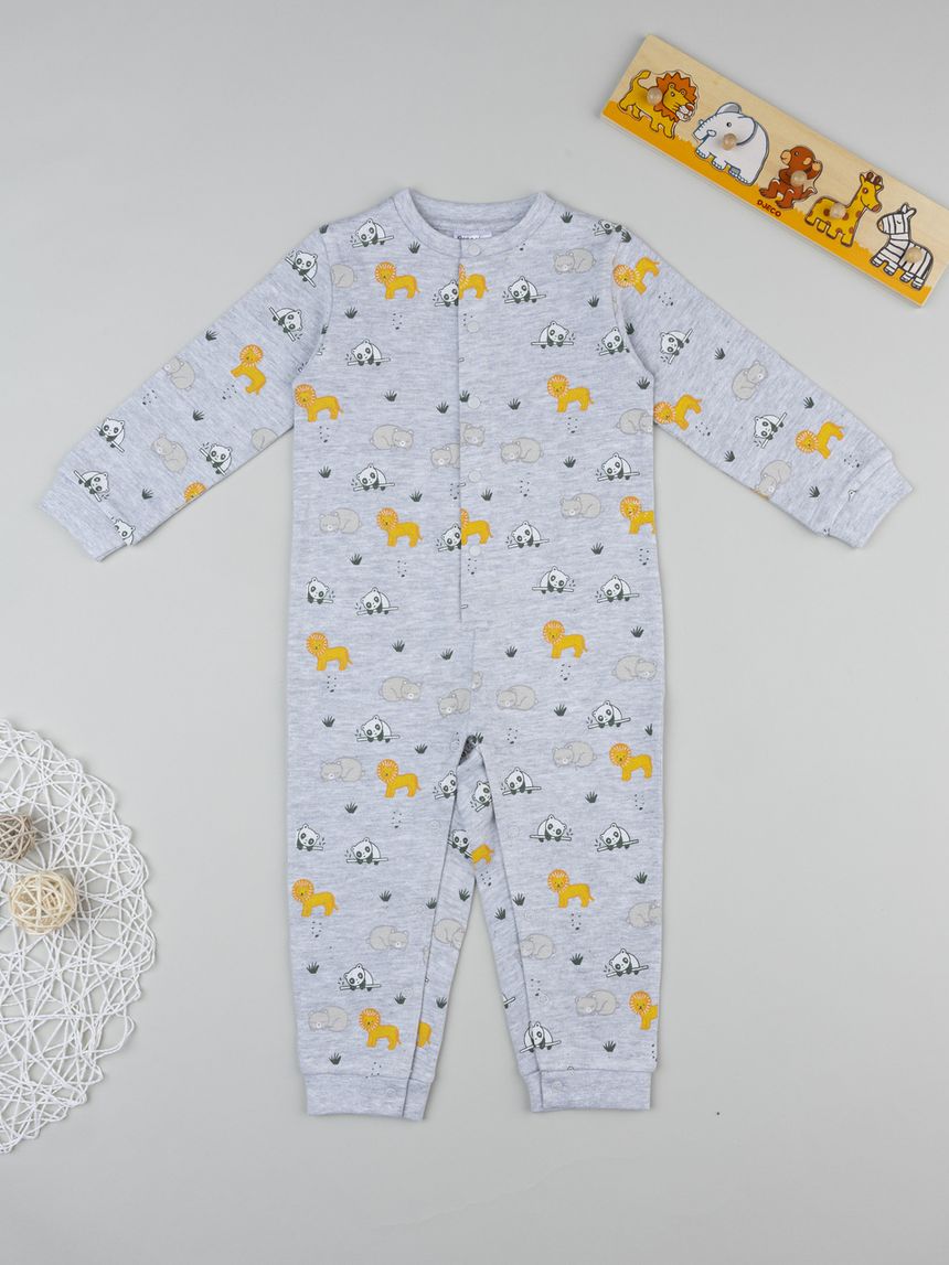 Pigiamone bimbo grigio stampato