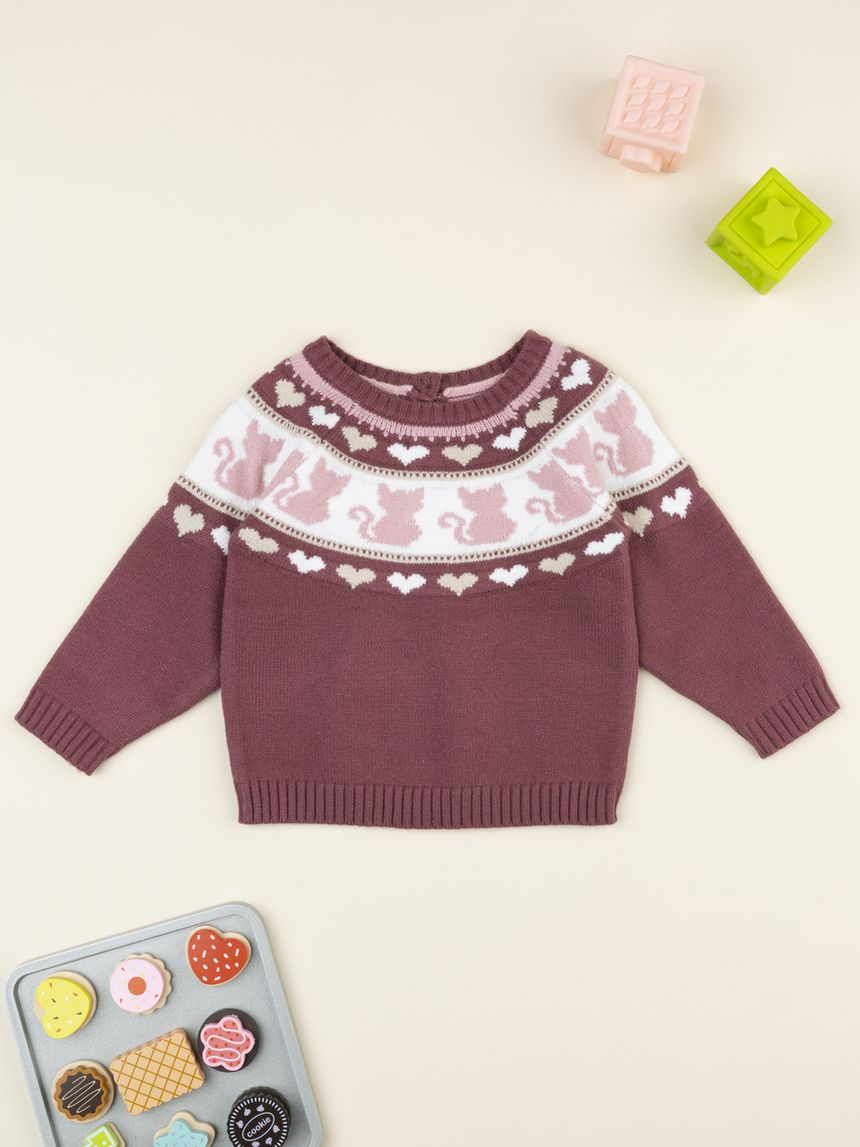 Maglia bimba rosa gattini