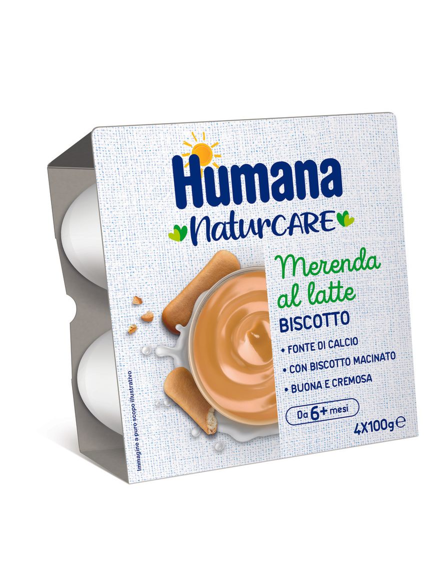 Merenda al latte biscotto 4x100g - humana