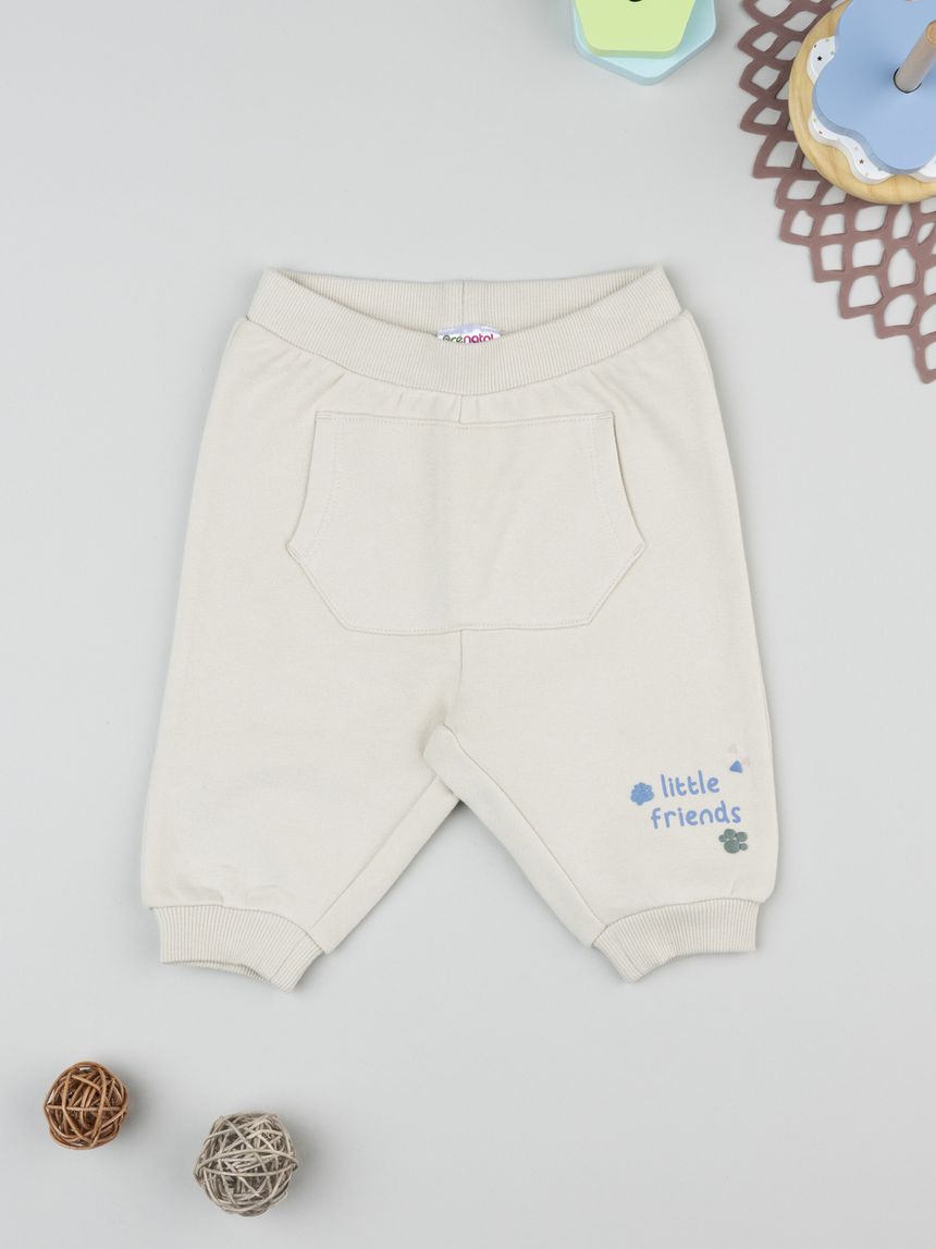 Pantalone bimbo panna "little friends"