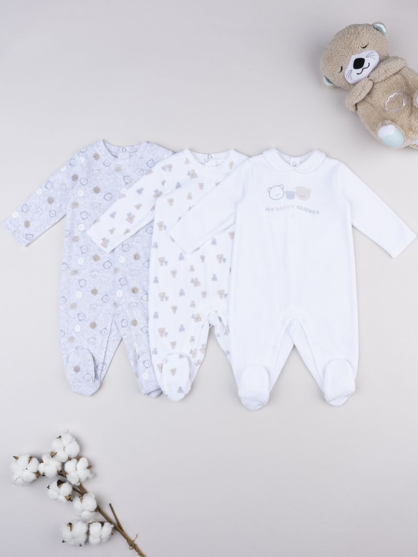 Pack 3 tutine neonato orsetti - corredino