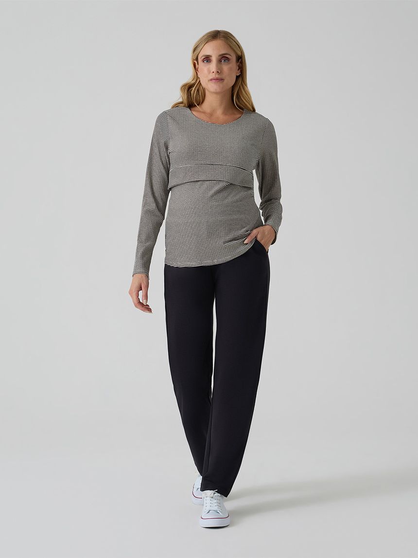 Pantalone premaman in felpa modal nero