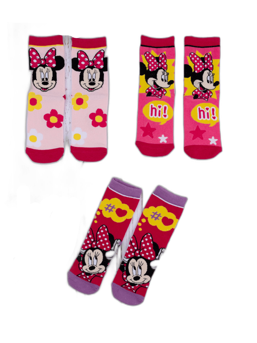 Pack 3 antiscivolo bimba "minnie" - bianco