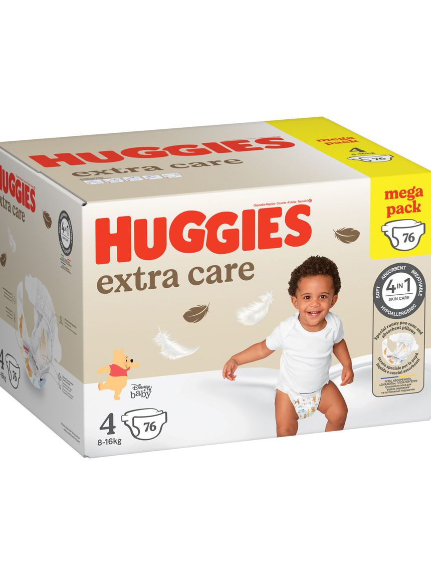 Pannolini extra care mega pack tg.4 (8-16 kg) - 76 pannolini - huggies