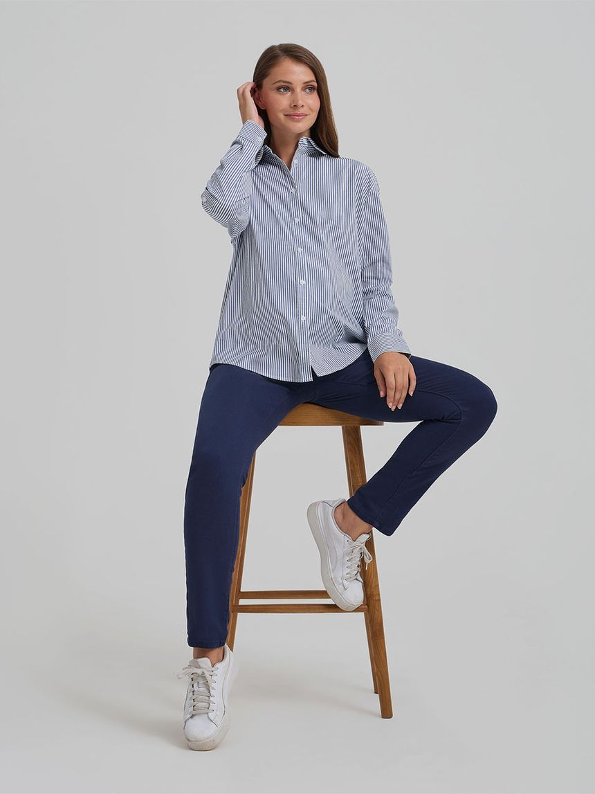 Camicia premaman righe bianche blu