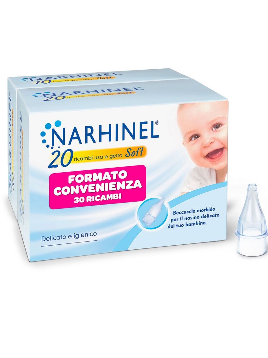Ricambi per aspiratore nasale soft - 20+10 pezzi - narhinel