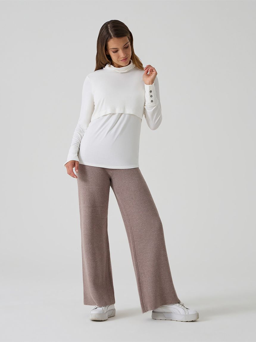 Pantalone tricot marrone premaman
