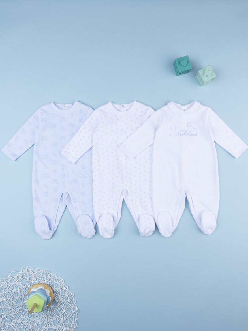 Pack 3 tutine in ciniglia neonato - corredino