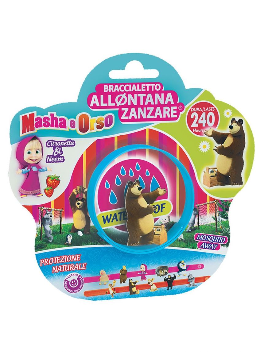 Braccialetto allontana zanzare anallergico masha e orso - brand italia