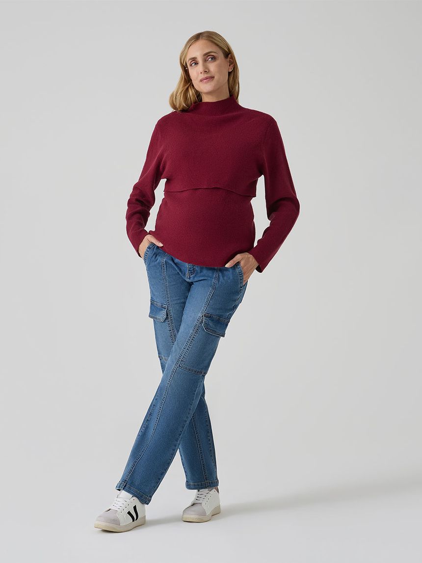 Pantalone premaman denim cargo